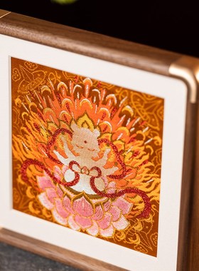 南京云锦研究所博物馆哪吒摆件非遗工艺品炽火莲生装饰画礼品礼盒