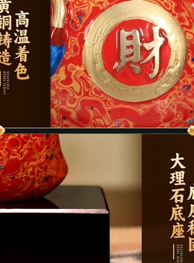 柿代有钱新中式客厅办公室玄w关桌面摆件轻奢高档装饰品乔迁礼物