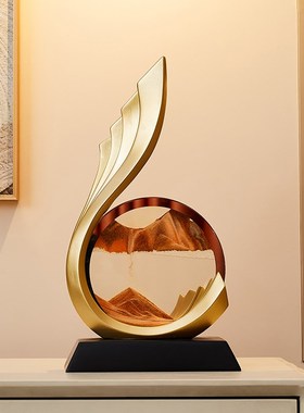 酒柜装饰品摆件轻奢高档客厅x高端大气上档次办公室电视柜流沙画