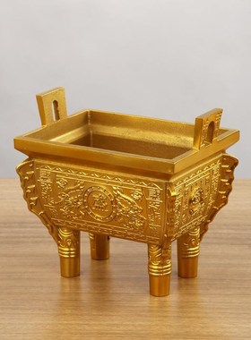 铜鼎摆件双龙盛鼎擦黑铜鼎方鼎开业礼品工艺品定制