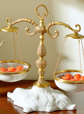 美式欧式新古典天平称摆件 家居饰品样板房奢华客厅玄关摆设品