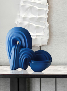 现代简约抽象几何雕塑摆件售楼处酒店客厅玄关软装配饰艺术品装置