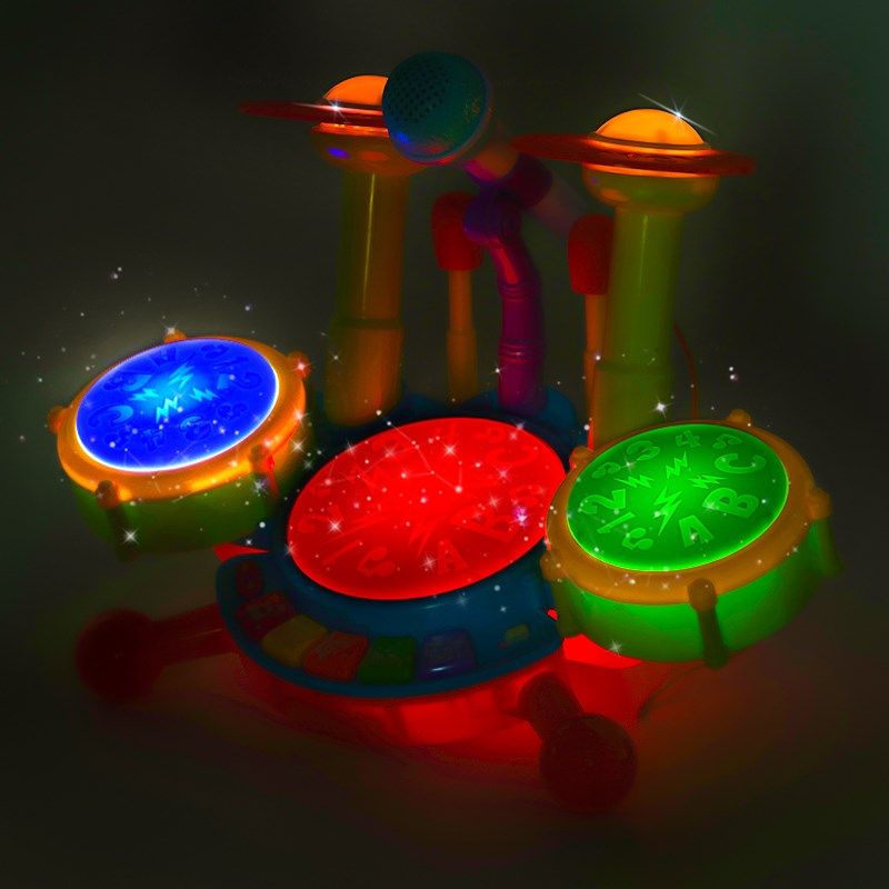 儿童打鼓玩具打击乐器宝宝手敲打鼓婴幼儿手拍鼓4小鼓1一3岁6个月 - 图2