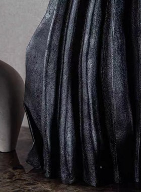 侘寂风中古山川花器树脂摆件现代轻奢样板间玄关桌面Y插花软装饰