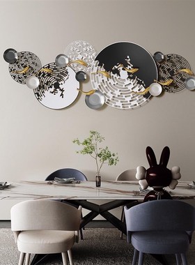 新中式装饰挂件客厅沙发r背景墙面铁艺壁挂创意立体金属装饰品挂