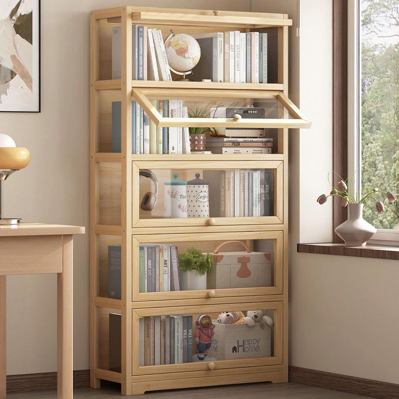 实木书架书柜子易置物架童儿落地家用客厅多层简88363玩具收纳柜 - 图0