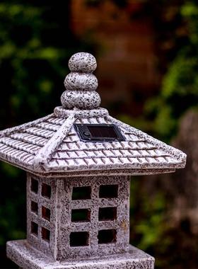 庭院石灯彷石装饰布置p造景餐厅灯塔插电户外太阳能花园宫灯摆件