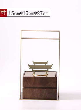 茶室博古架装桌面中式装饰品家居风格样板房N摆件实木软古典提盒