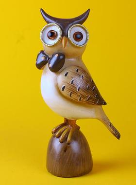 领脂结MTY003猫头鹰树工艺品件名片夹装托盘水果摆盘家居客厅酒柜