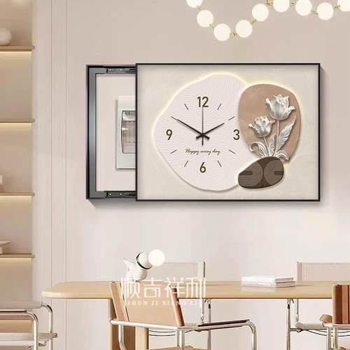 石来运转电画表画箱装饰花卉钟表配电电箱闸盒BQ859368挂多媒体弱 - 图3