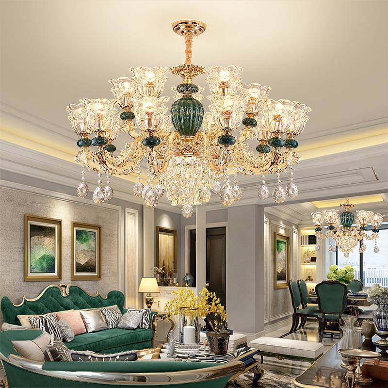 欧式60轻客厅灯全光谱灯护眼别灯奢水晶吊奢华灯具墅主卧室饭餐厅,淘宝优惠券,粉丝福利购,淘宝优惠卷