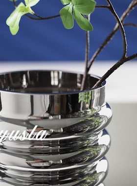 简约客厅茶几插干花瓶花器餐厅吧台柜玻璃别墅售楼处摆Z件软装饰