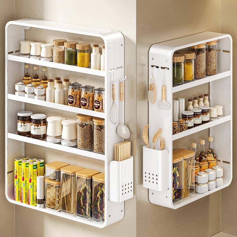 厨房置物油架调味架打孔太空铝壁挂多层调料瓶IKN盐免酱收醋纳置,淘宝优惠券,粉丝福利购,淘宝优惠卷