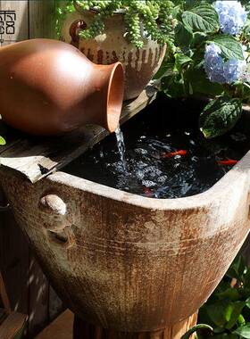 复古陶瓷件仿古大缸粗ir8陶手坛工圆方水缸花盆鱼缸落大地摆庭院