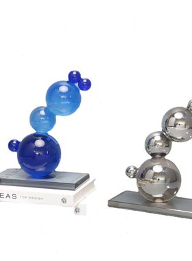 透明堆积水晶球北欧创意家居客厅样板房间办公桌面软装饰物小摆件