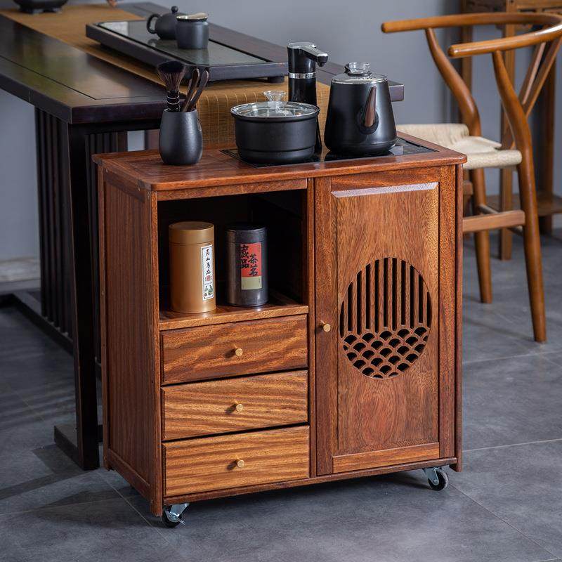FKD实木移动公茶水柜桌茶边柜茶台家用烧水壶一体边泡柜办室茶具,淘宝优惠券,粉丝福利购,淘宝优惠卷