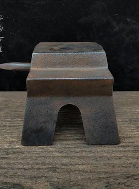 仿古民俗老物件老铁砧子铁匠铁墩子实用收藏小羊角砧敲打垫托工具