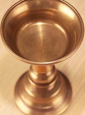 纯铜护法杯藏式家用摆件家居佛前供奉用品传承手工打造高脚护法杯