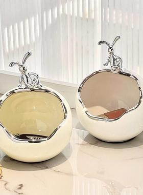 置物架装饰轻奢钥匙收纳摆件玄关入户轻奢高档现代创意进门口桌面