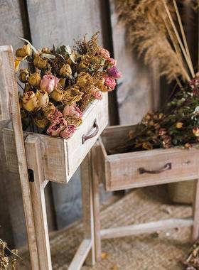 落复地花花架柱阶梯花架田园插花质摆古婚礼道木具花器屏风隔断造