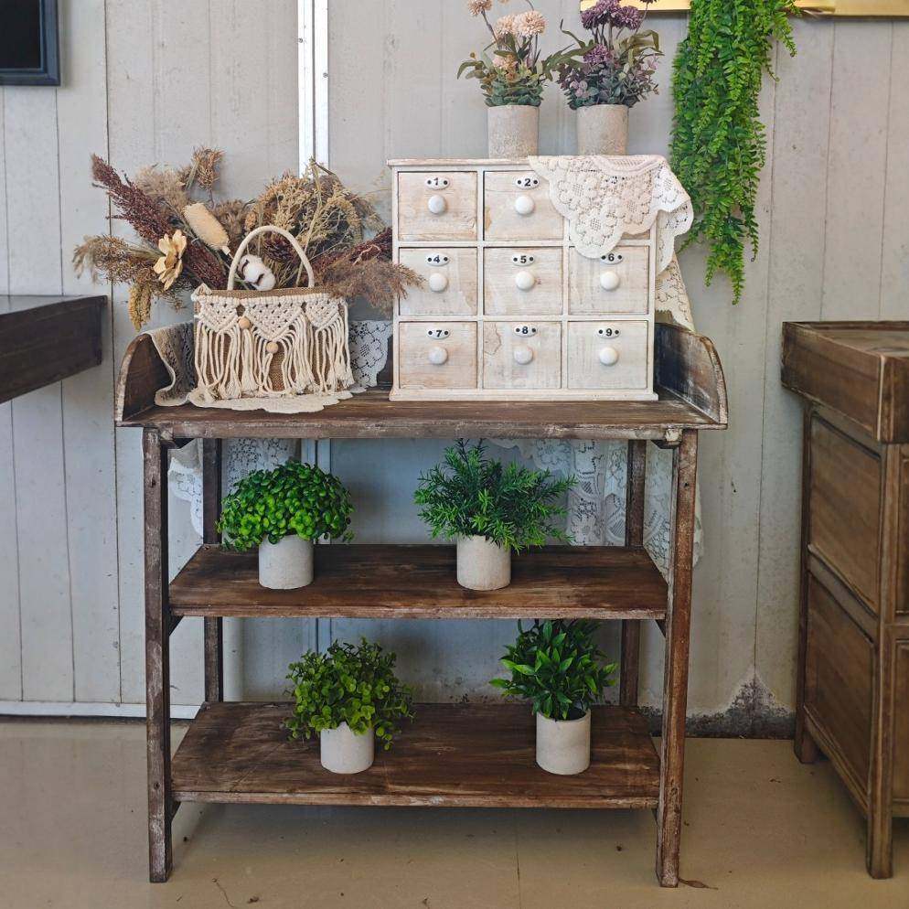 户花园艺架杂货置桌实木物架做外旧展示花庭院杂物桌露台家具RXU,淘宝优惠券,粉丝福利购,淘宝优惠卷