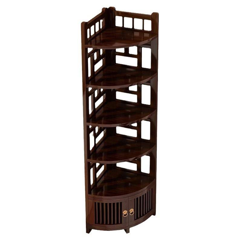 Bogu tea room solid wood space-saving tea cabinet tea set storage rack new Chinese display rack living room corner storage rack
