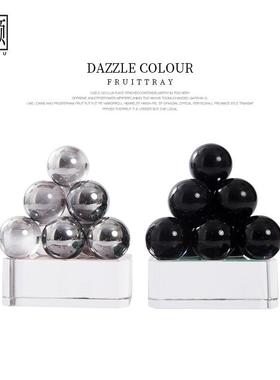 创意几何高客厅璃摆件轻奢档样板QS0354间酒玻柜办公桌面抽象水晶