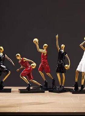 现代员篮球运动轻奢摆件家居电视酒柜办公柜室书房卧桌室面装4363