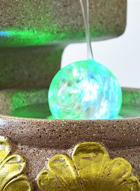 水调江南欧式鱼缸水景客厅酒店布景装饰品喷泉流水造景落地摆件