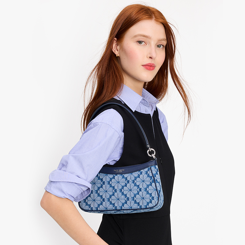 【圣诞礼物】kate spade ks奥莱spade flower 老花单肩手提腋下包 - 图1