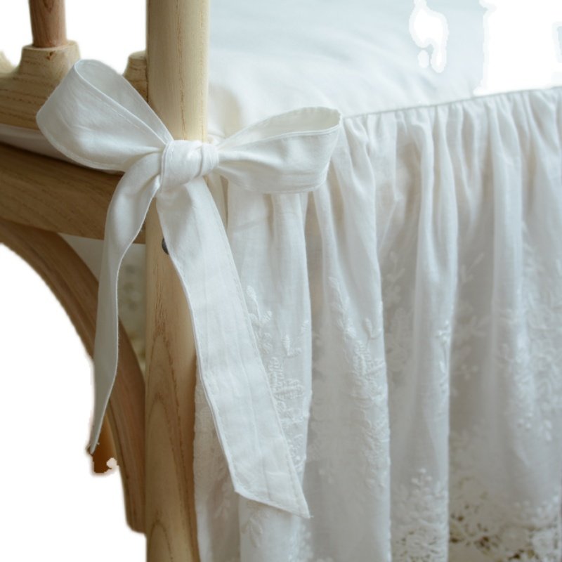 定制欧式法式白色ins蕾丝刺绣荷叶边纯棉布艺透气坐垫椅垫座垫套,淘宝优惠券,粉丝福利购,淘宝优惠卷