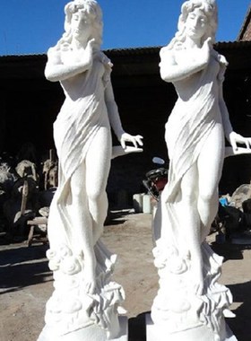 酒店欧式人物雕塑落地玻璃钢工A艺品大厅花园装饰软装摆件月亮女