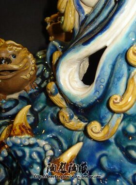 金蟾五子登科陶瓷商铺饰柜财位博古架玄关公司家居手工中式摆件