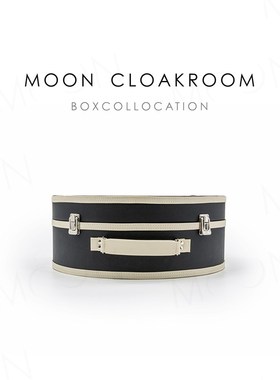 MOON慕空间样板房黑白半月收纳盒衣帽间衣柜收纳T箱摆件装饰品软