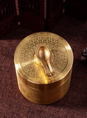 黄铜车载烟灰灰缸带盖防烟车载烟灰风防飞烟灰创缸司南缸意办公室