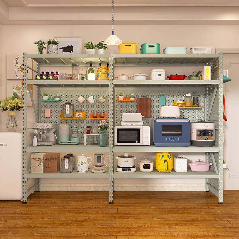 微QTV灰绿洞柜洞板厨房餐边一体色多层波炉烤箱收纳架,淘宝优惠券,粉丝福利购,淘宝优惠卷