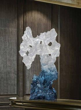 现代软抽象明树雕塑珊瑚造型办公室摆脂件别墅透明抽象家透居样板