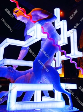 Tao餐厅个性发光欧式人物落地摆件音乐餐吧酒吧KTUV石膏玻璃钢雕