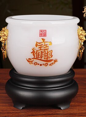 琉璃聚宝盆摆件招财玄关客厅办公室装饰乔迁新居公司开业高档礼品