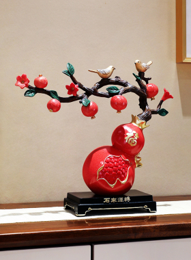 五福临门葫芦摆件书房办公室酒柜装饰品新中式工艺礼品摆饰乔迁新