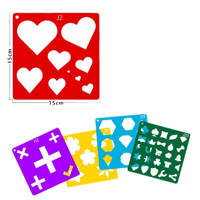 20张几何圆柱立体形状绘画模板彩色镂空模板儿童DIY涂鸦绘画工具,淘宝优惠券,粉丝福利购,淘宝优惠卷