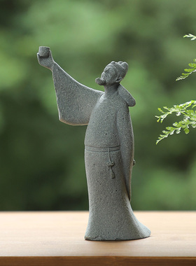 李白摆件人物雕像家居书房盆景微景观假山鱼缸造景办公桌面装饰品