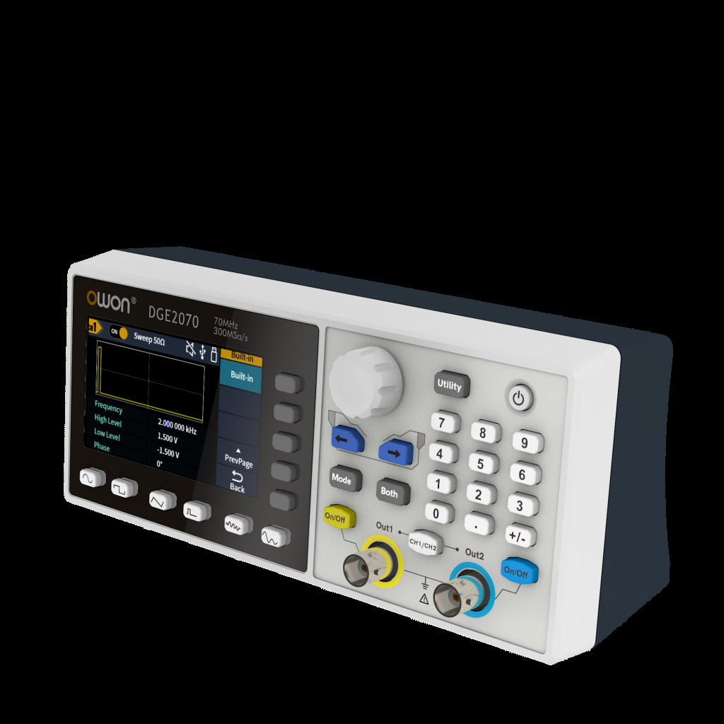 利利普OWON函数信号发生器DGE2070信号源双通道70M任意波形发生器 - 图1