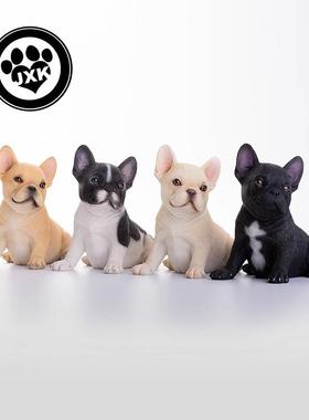 XK法国饰斗牛犬M083仿真动物模型可爱狗狗法牛居品汽车内小J摆家