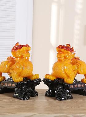 脂工艺招财风水摆件旺财貔貅家品居摆饰品家树居电视柜招财貔貅摆