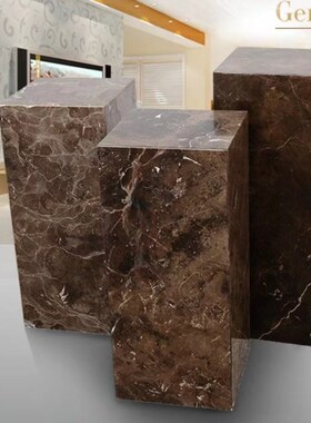 新款大理石花架落地式花台客厅沙发旁边花几置物架大理石摆件底座