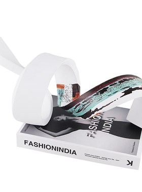 现代轻奢a几何抽象艺术树脂马毛茶几客厅玄关样板间摆件电视柜饰