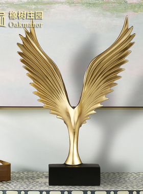 大鹏展翅桌面摆件创意家居饰w品电视柜办K公室工艺品玄关艺术雕塑