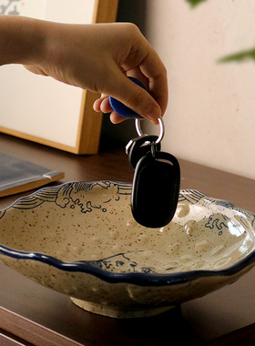 日式覆古进e门入户鞋柜放玄关钥匙收纳摆件门口客厅家居装饰品创