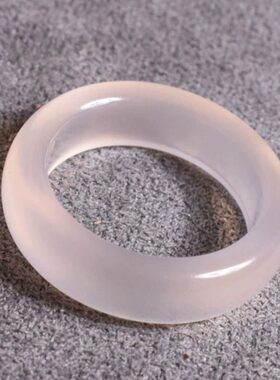 方言精品和田玉特色佩戴级细腻油润简约玉髓玛瑙玉指环戒指S1